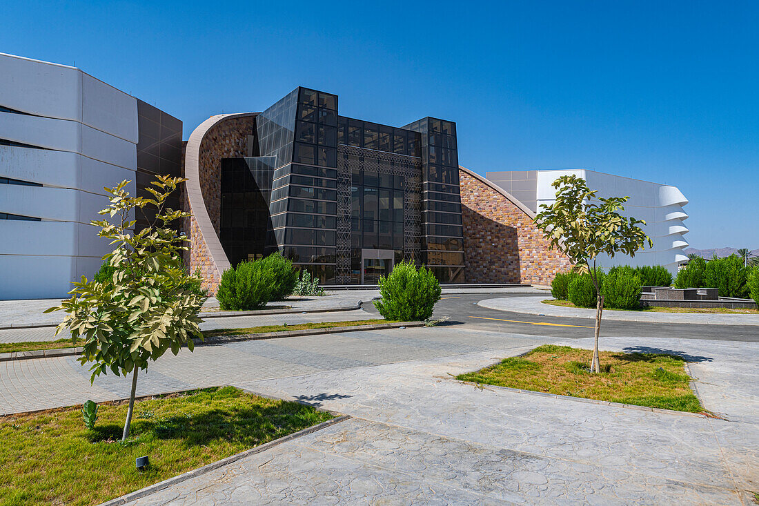 Modernes Regionalmuseum an der archäologischen Stätte Al Ukhdud, Najran, Königreich Saudi-Arabien, Naher Osten