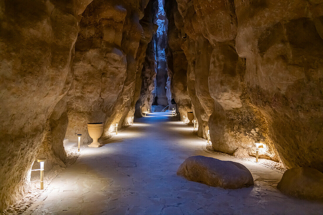 Höhle am Berg Al Qarah, Oase Al Ahsa (Al Hasa), UNESCO-Weltkulturerbe, Hofuf, Königreich Saudi-Arabien, Naher Osten