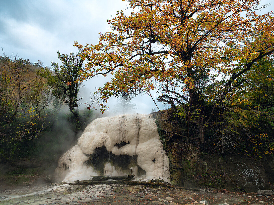 The hot sulfur spring in Jikha, Samegrelo, Georgia (Sakartvelo), Central Asia, Asia