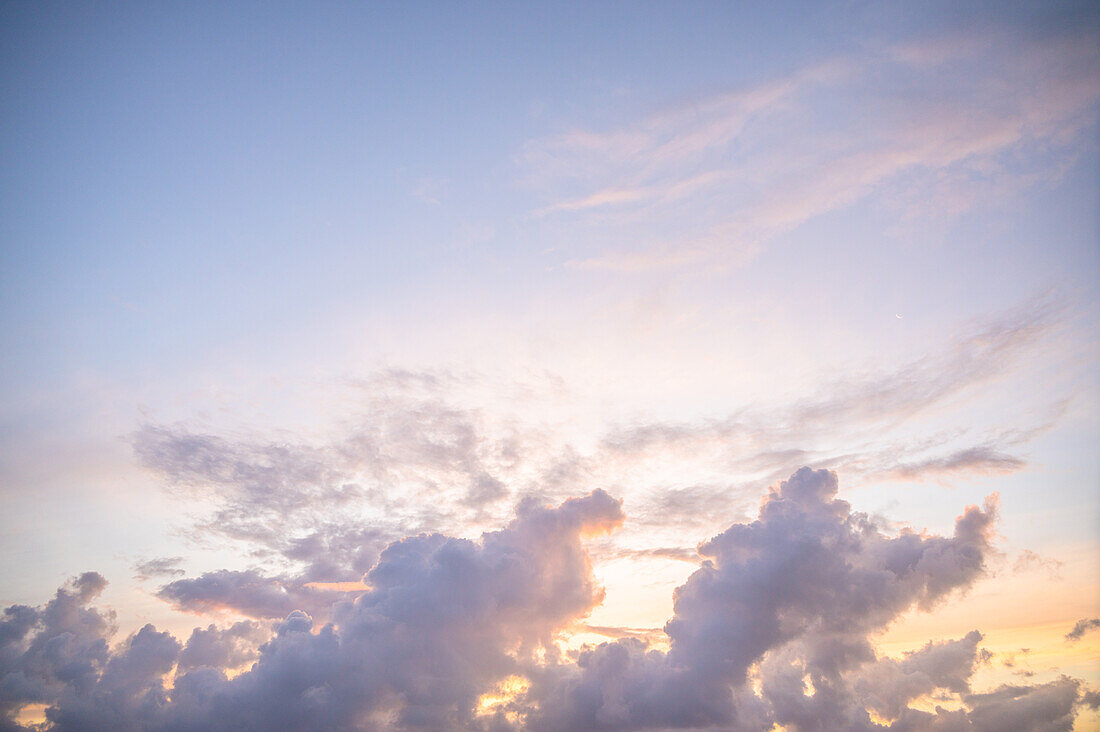 Clouds on sky at sunset