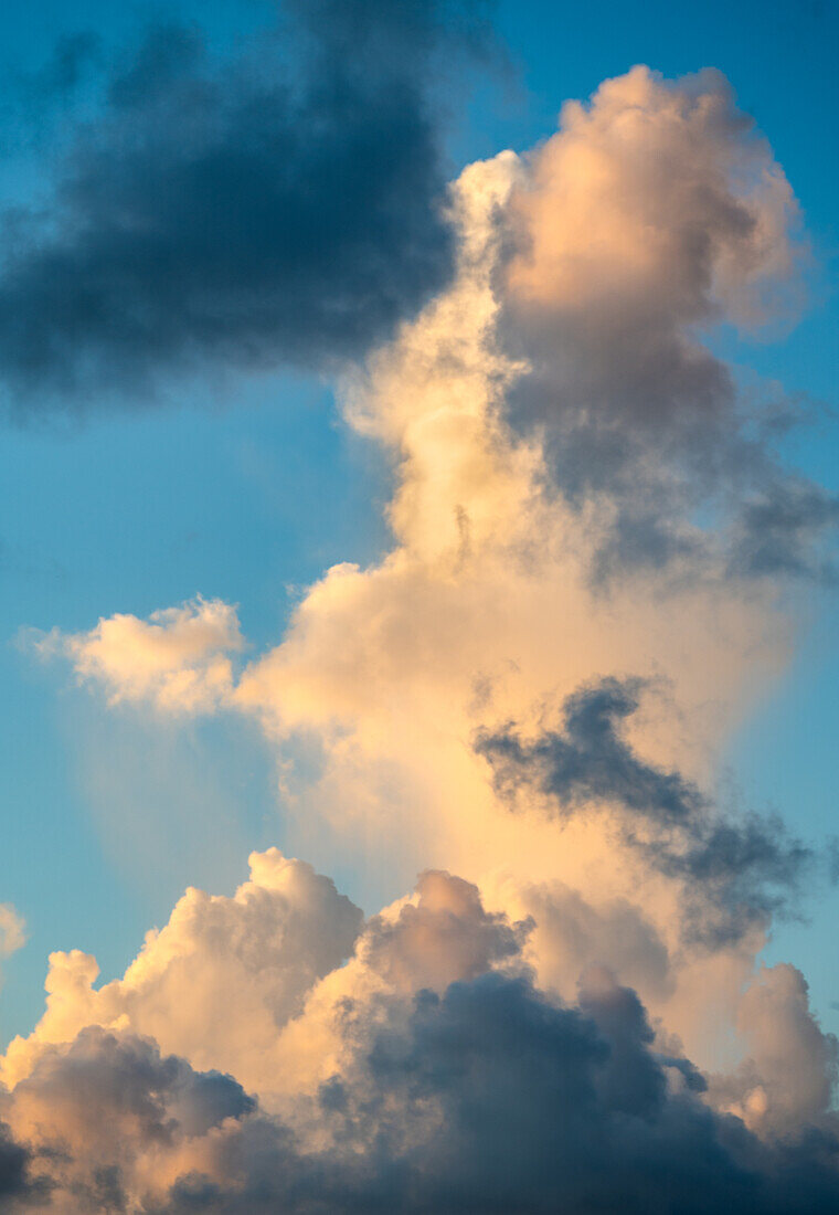 Cumulonimbus clouds on sky at sunset