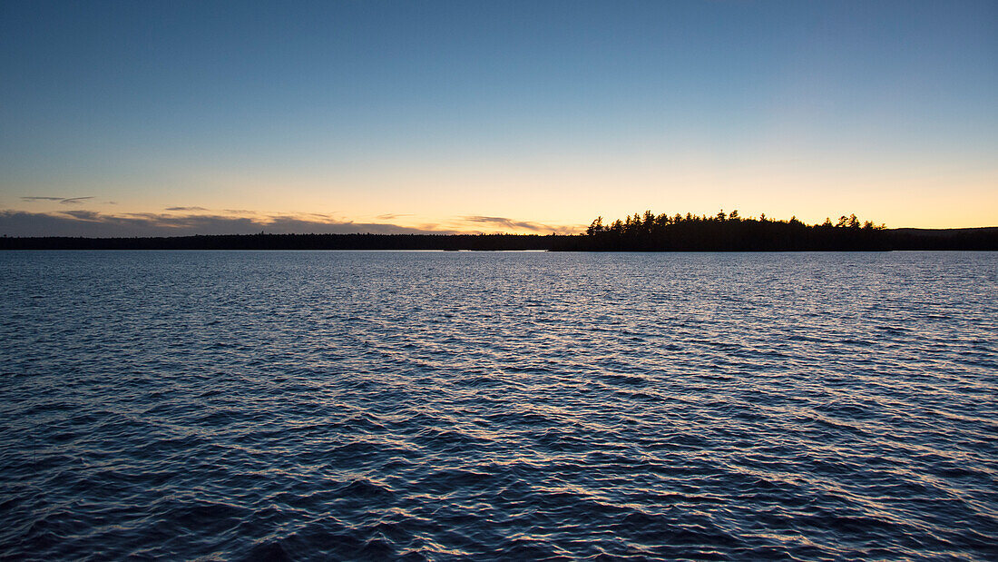 USA, Maine, Cooper, Cathance Lake at sunset