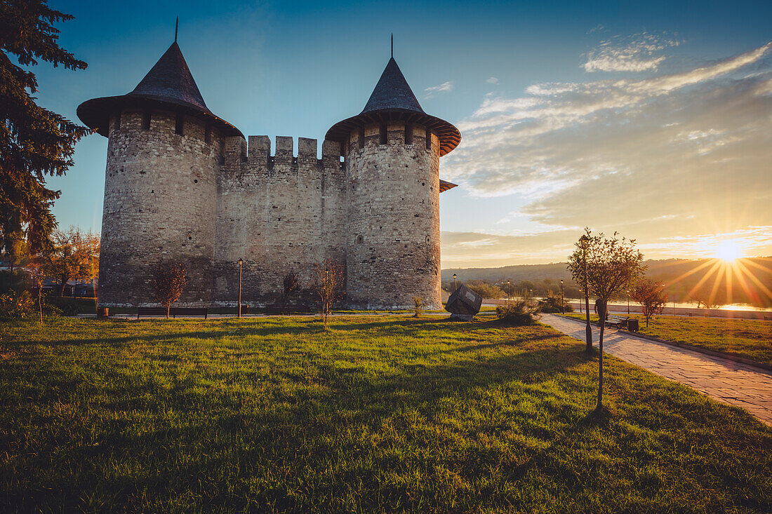 Moldova, Soroca, Soroca Fort at sunset