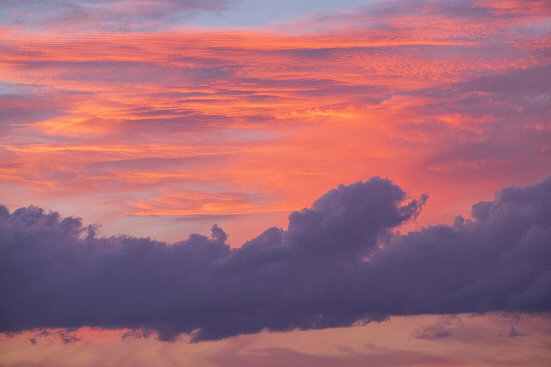 Colorful sunset sky with clouds