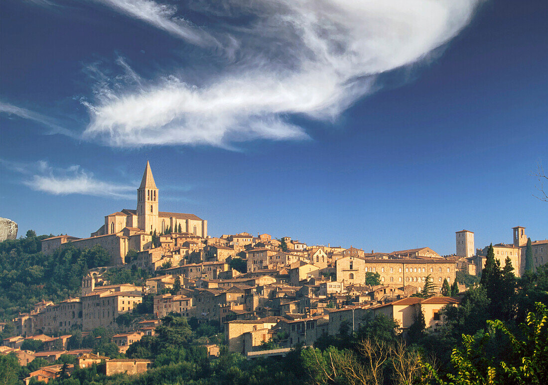 Italy, Tuscany, Val D'Orcia, Pienza, Medieval town on hill