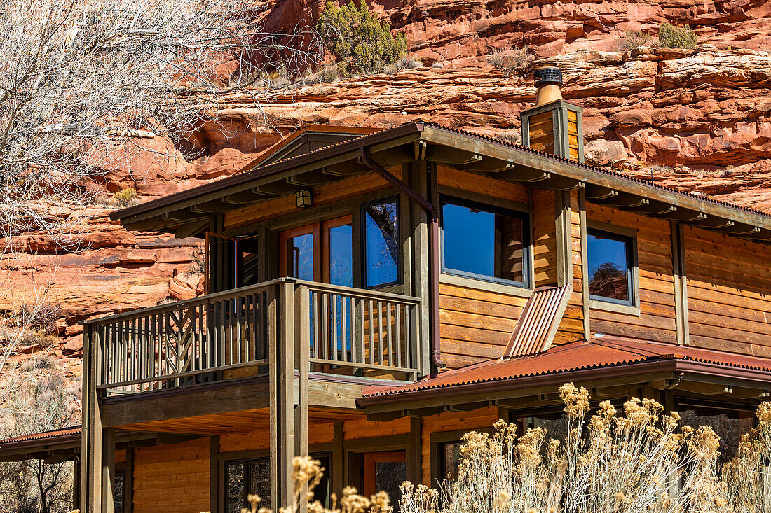 USA, Utah, Escalante, Einfamilienhaus im Canyon im Grand Staircase-Escalante National Monument