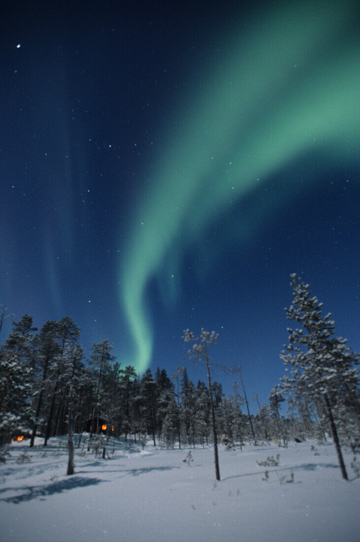 Scandinavia, Finland, Lapland, Ivalo, The Aurora borealis