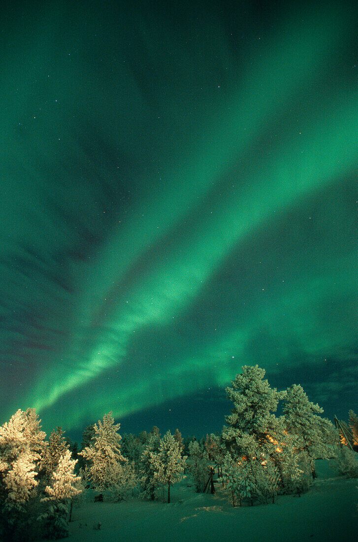 Scandinavia, Finland, Lapland, Ivalo, The Aurora borealis