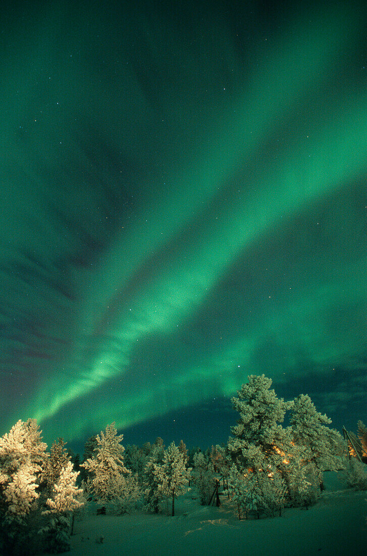 Skandinavien, Finnland, Lappland, Ivalo, die Aurora borealis