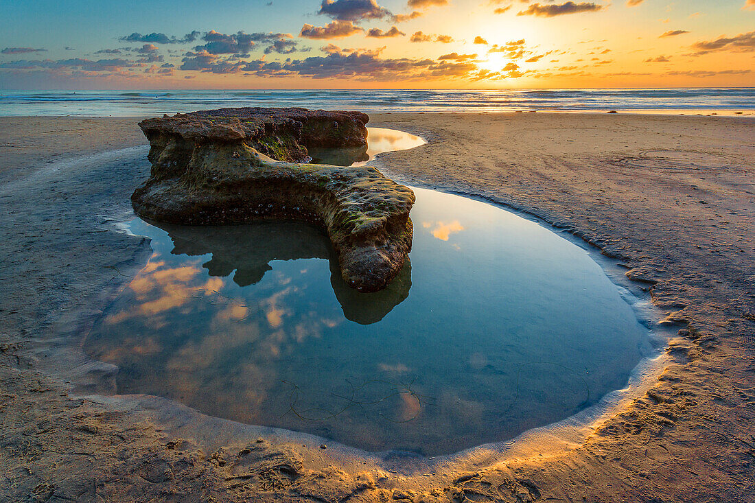 Rock formations at Swamis Beach in Encinitas, CA