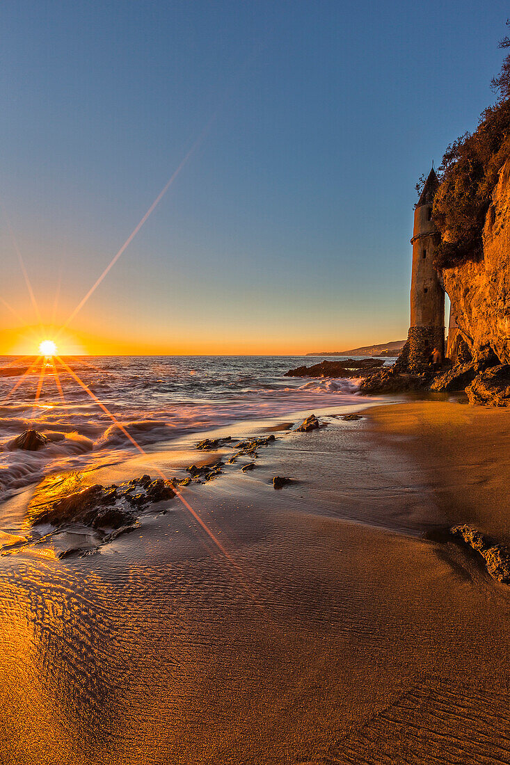Sunset at Victoria Beach in Laguna Beach, CA