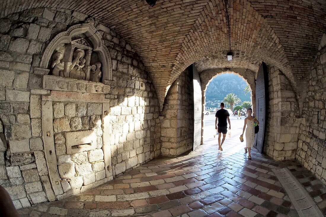 Gateway at Weapons Square, Kotor in the inner Bay of Kotor, Montenegro
