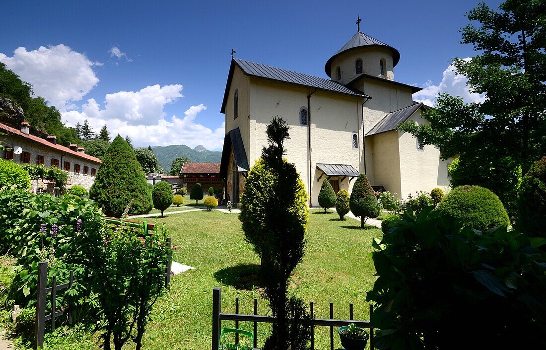 Moraca Monastery on the M2 main road, Montenegro