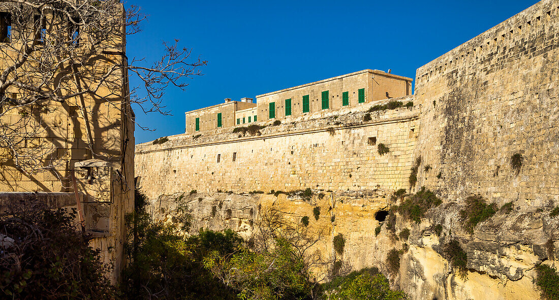 Mighty ancient fortifications in Vittoriosa, Malta, Europe