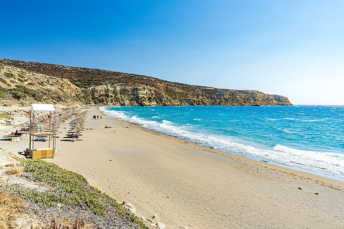 Kommos Strand im Sommer, Matala, Insel Kreta, griechische Inseln, Griechenland, Europa