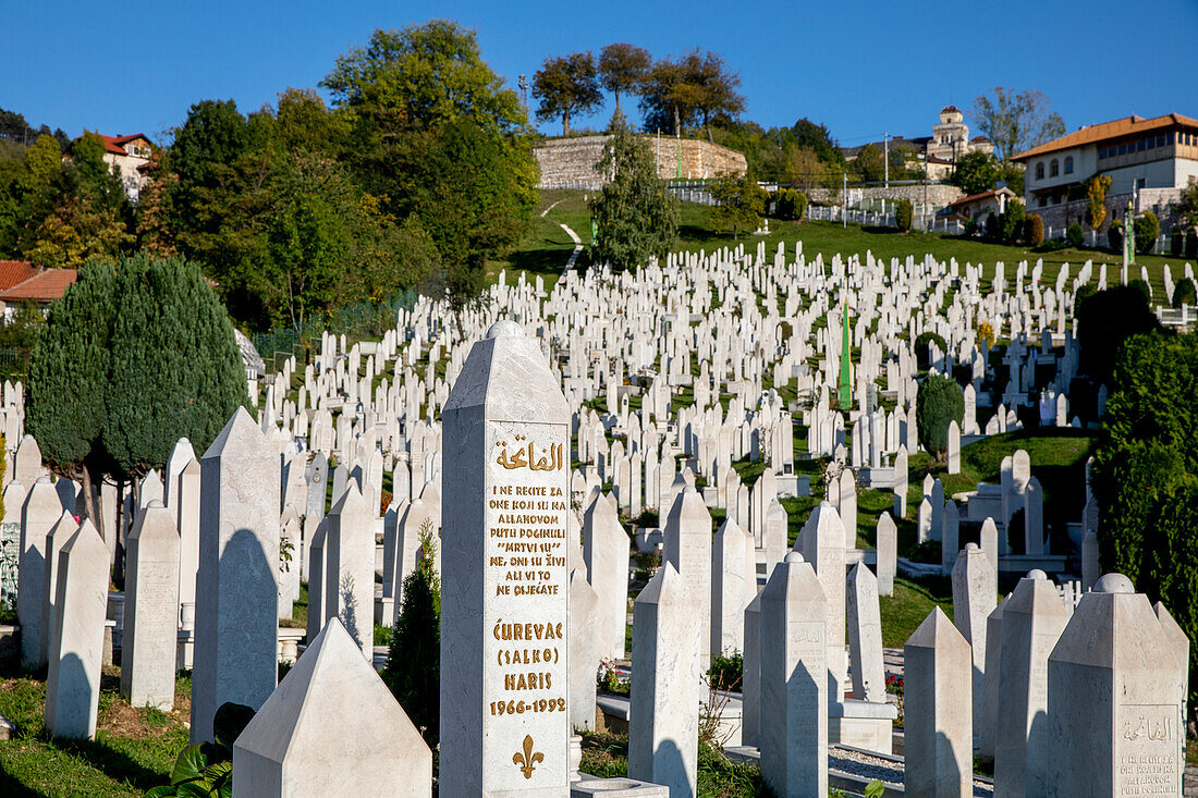 Martyrs' Memorial Cemetery Kovaci, the main cemetery for soldiers from the Bosnian Army, Stari Grad, Sarajevo, Bosnia, Europe