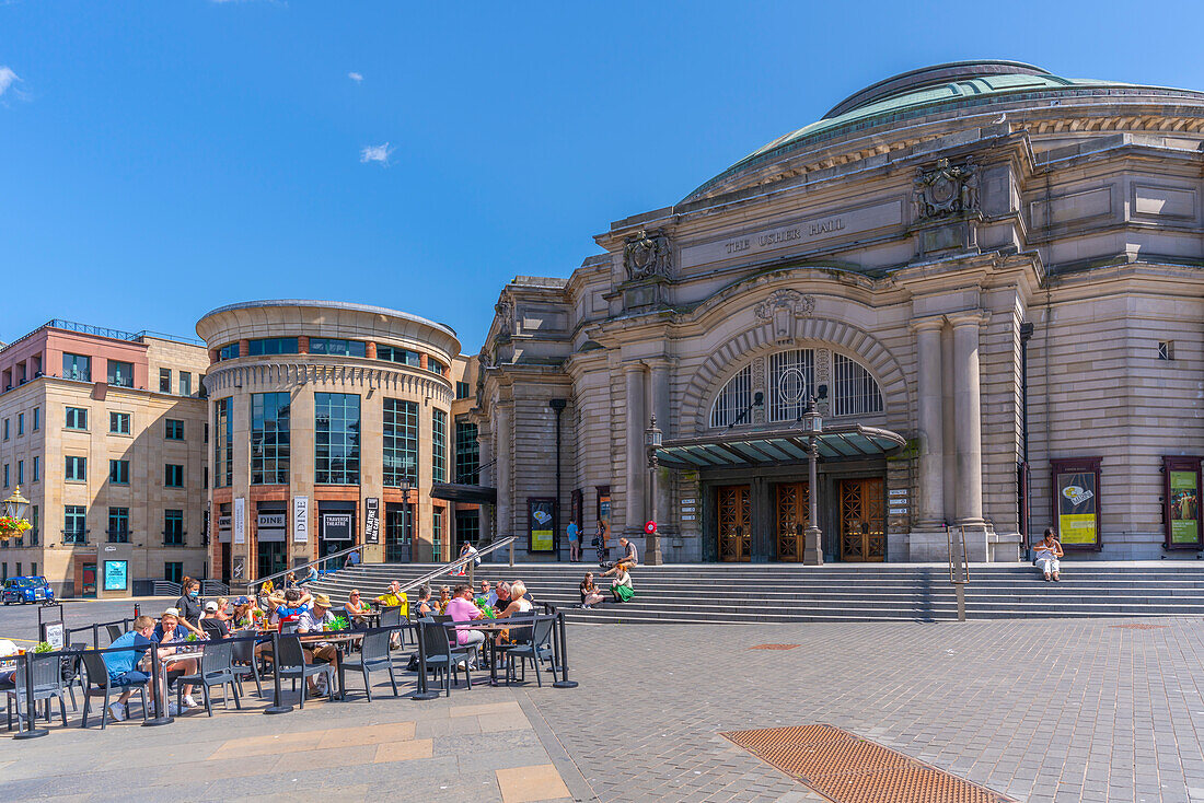 Blick auf The Usher Hall, Edinburgh, Lothian, Schottland, Vereinigtes Königreich, Europa