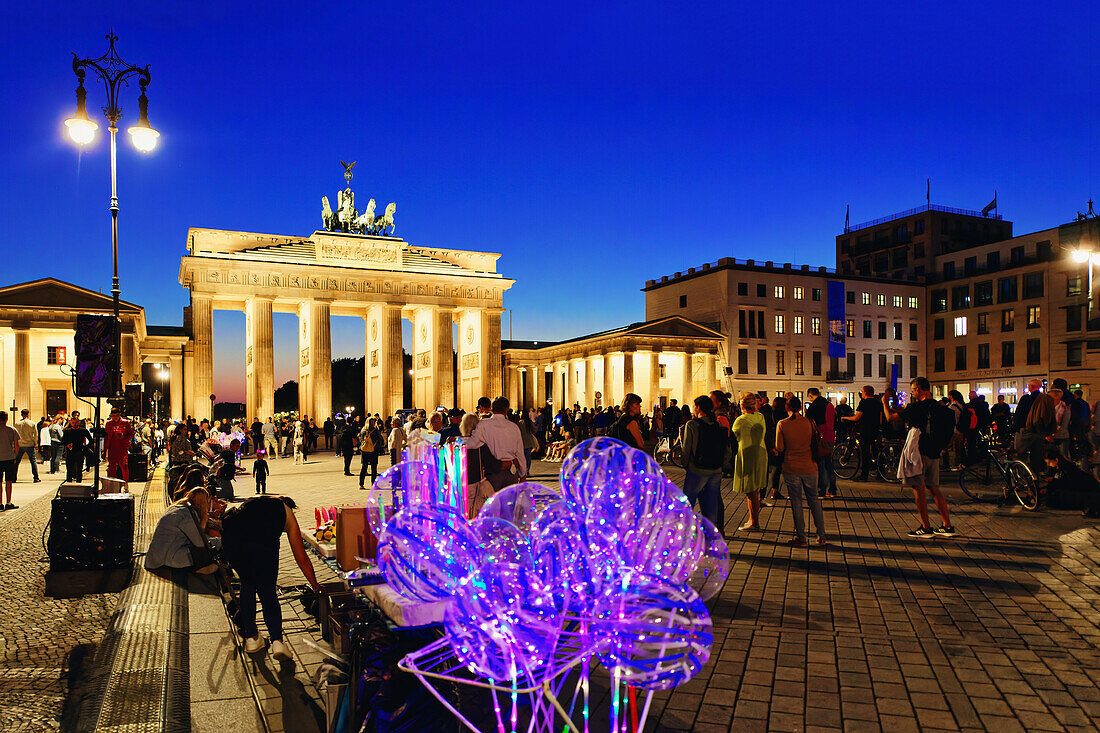 Brandenburg Gate during the Festival of Lights, Pariser Square, Unter den Linden, Berlin, Germany, Europe
