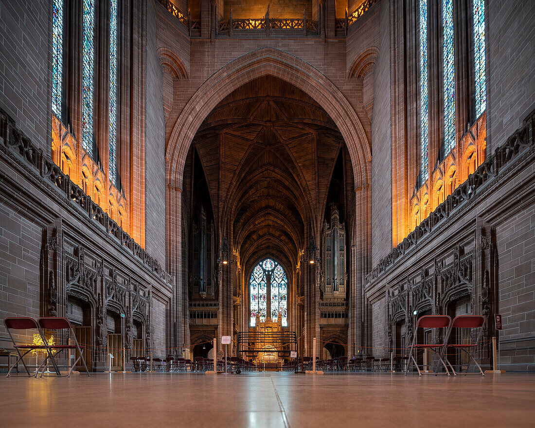 Interior of Liverpool Cathedral, Liverpool, Merseyside, England, United Kingdom, Europe