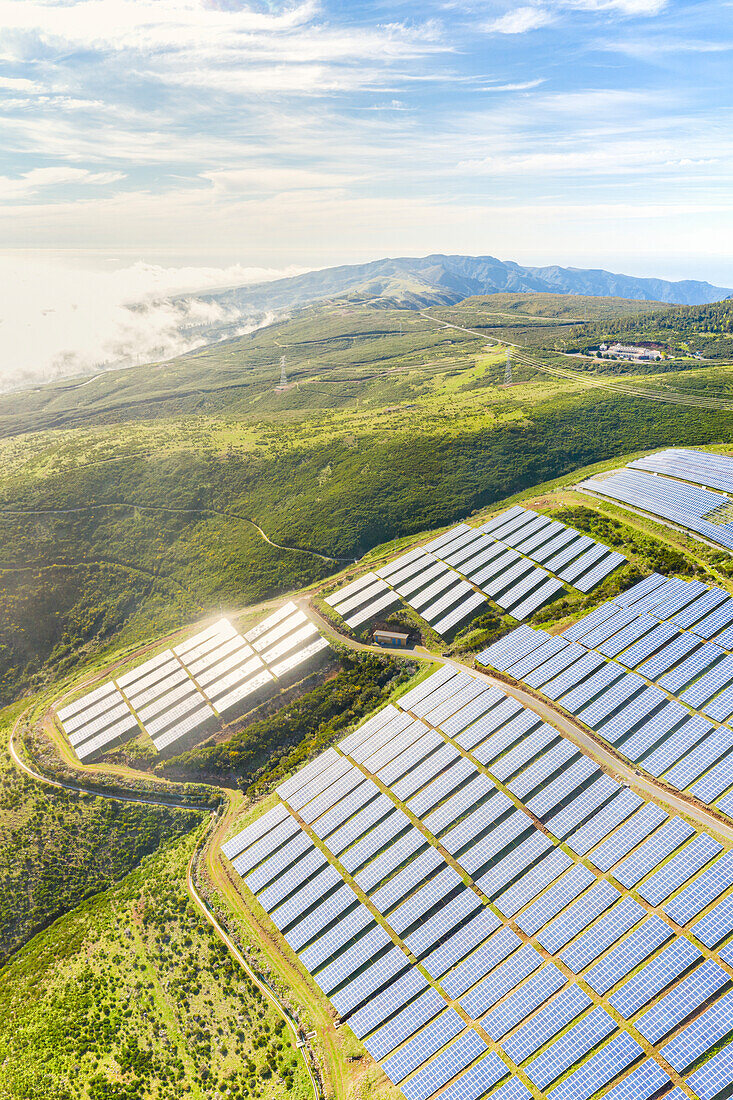 Solar panels, Encumeada, Madeira island, Portugal, Atlantic, Europe