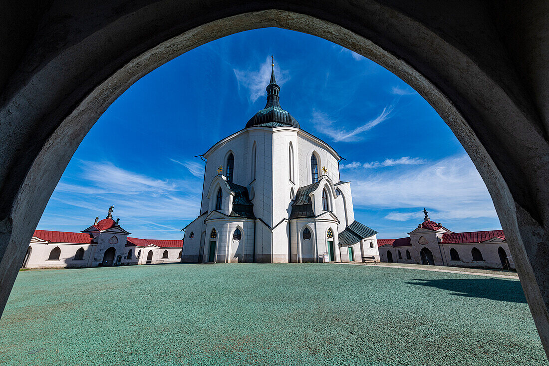 Wallfahrtskirche des Heiligen Johannes von Nepomuk, UNESCO-Weltkulturerbe, Zelena Hora, Tschechische Republik, Europa