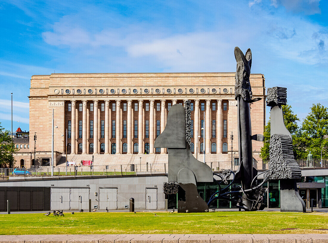 Das Parlamentsgebäude, Helsinki, Kreis Uusimaa, Finnland, Europa