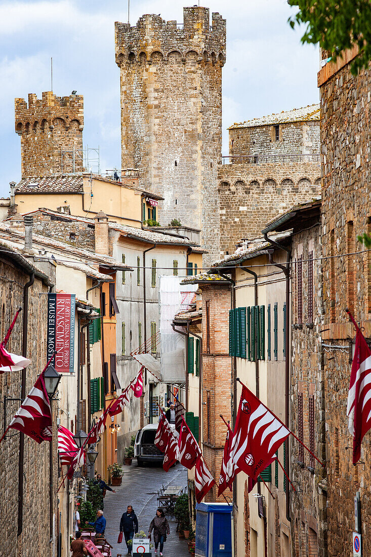 Mittelalterliche Stadt Montalcino, Toskana, Italien, Europa