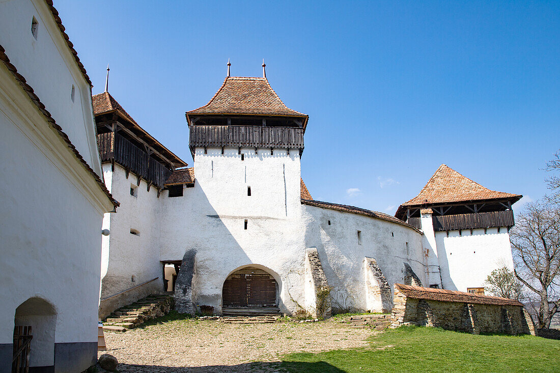 Wehrkirche und Festung Viscri, UNESCO-Weltkulturerbe, Siebenbürgen, Rumänien, Europa