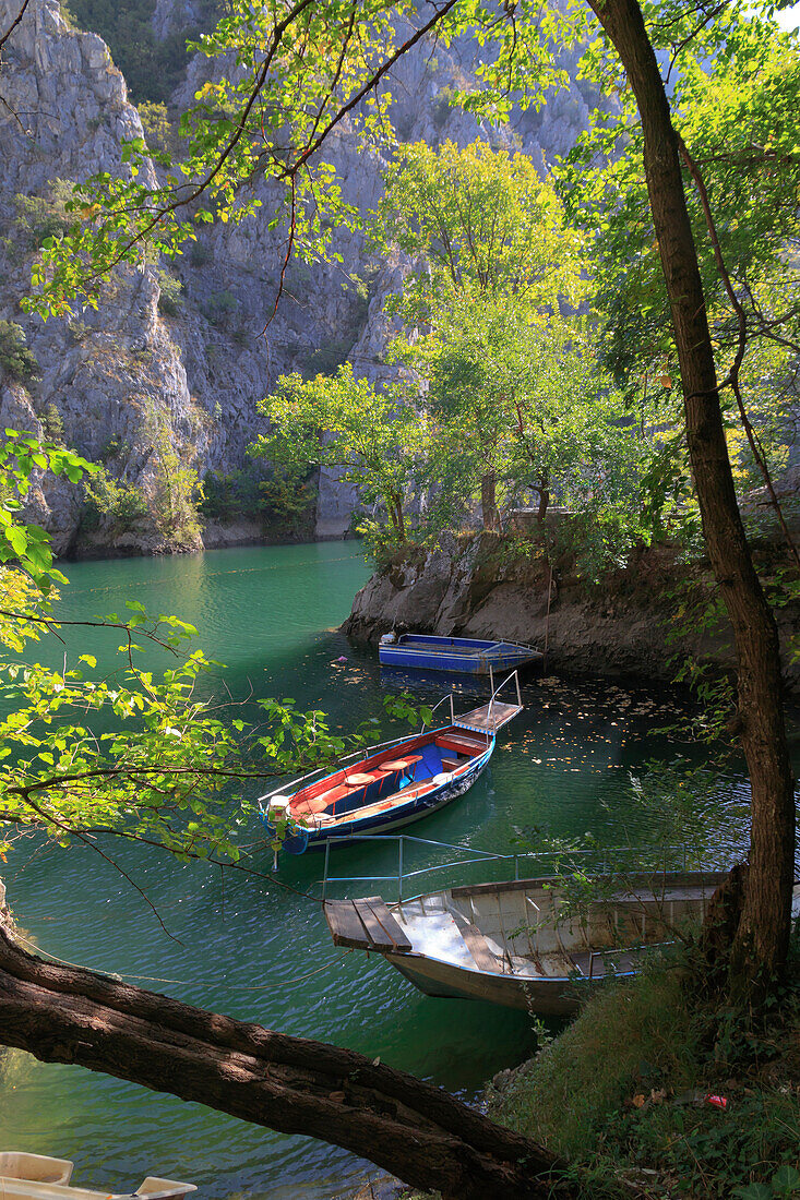 Macedonia, Matka is a canyon west of Skopje and location of several medieval monasteries. Treska River. (Matka Lake, oldest artificial lake in the country). Boats.