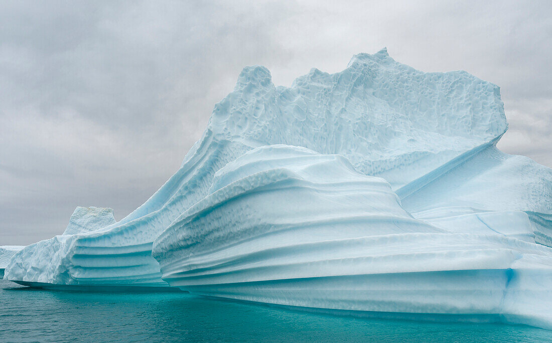 Icebergs drifting in the fjords of southern Greenland, Denmark