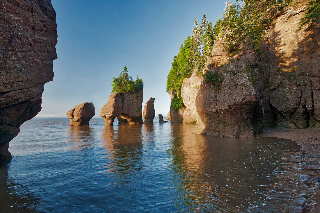 Canada, New Brunswick. Cape Hopewell Rocks and ocean scenic.