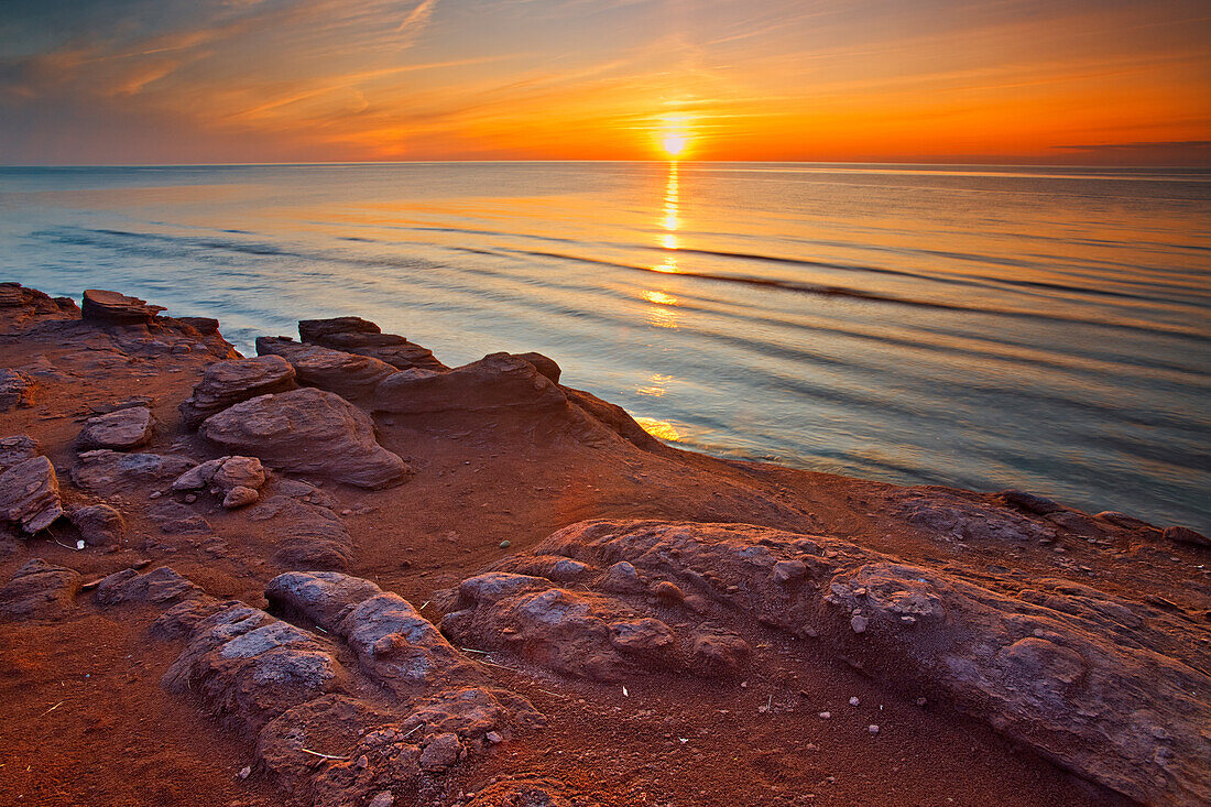 Canada, Prince Edward Island, Campbelton. Sunset Northumberland Strait.