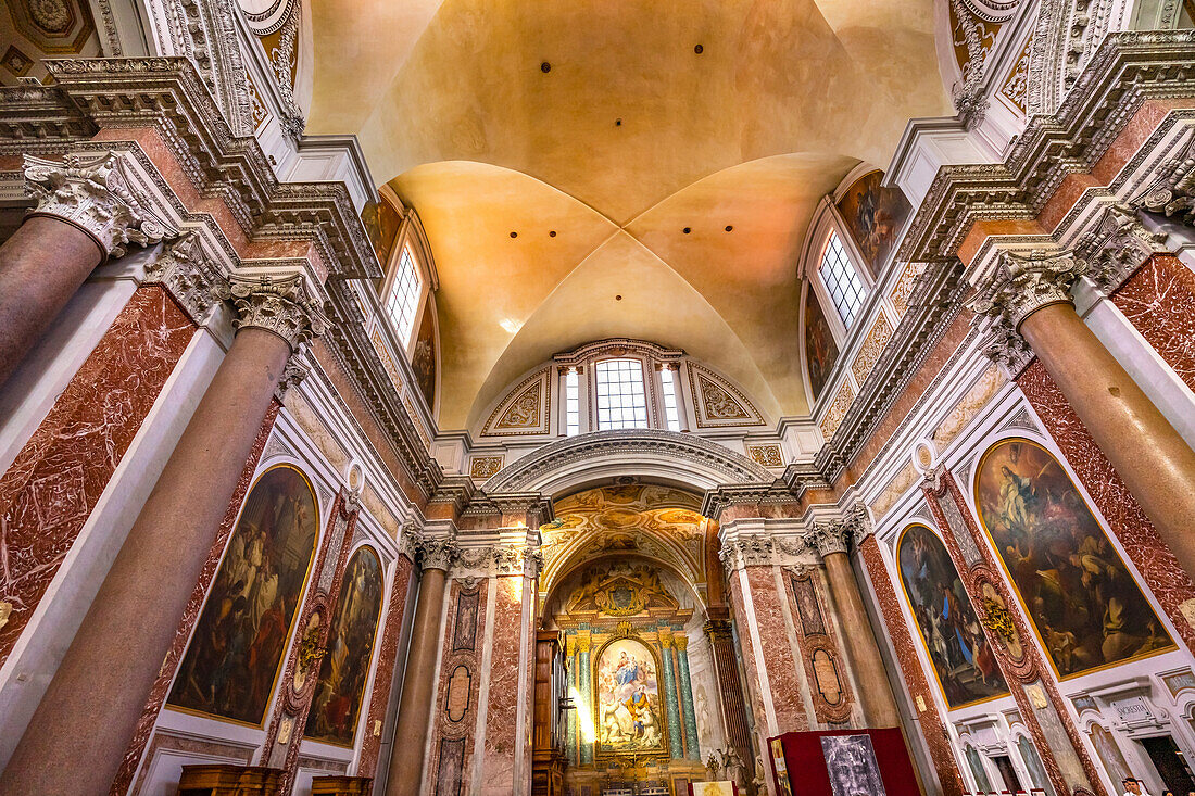 Basilica Saint Mary Angels and Martyrs, Rome, Italy. Church designed by Michelangelo.