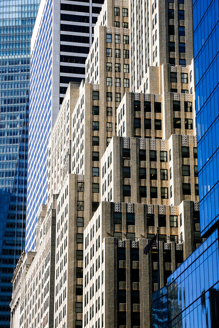 Wolkenkratzer in der Innenstadt von New York City, NY. USA