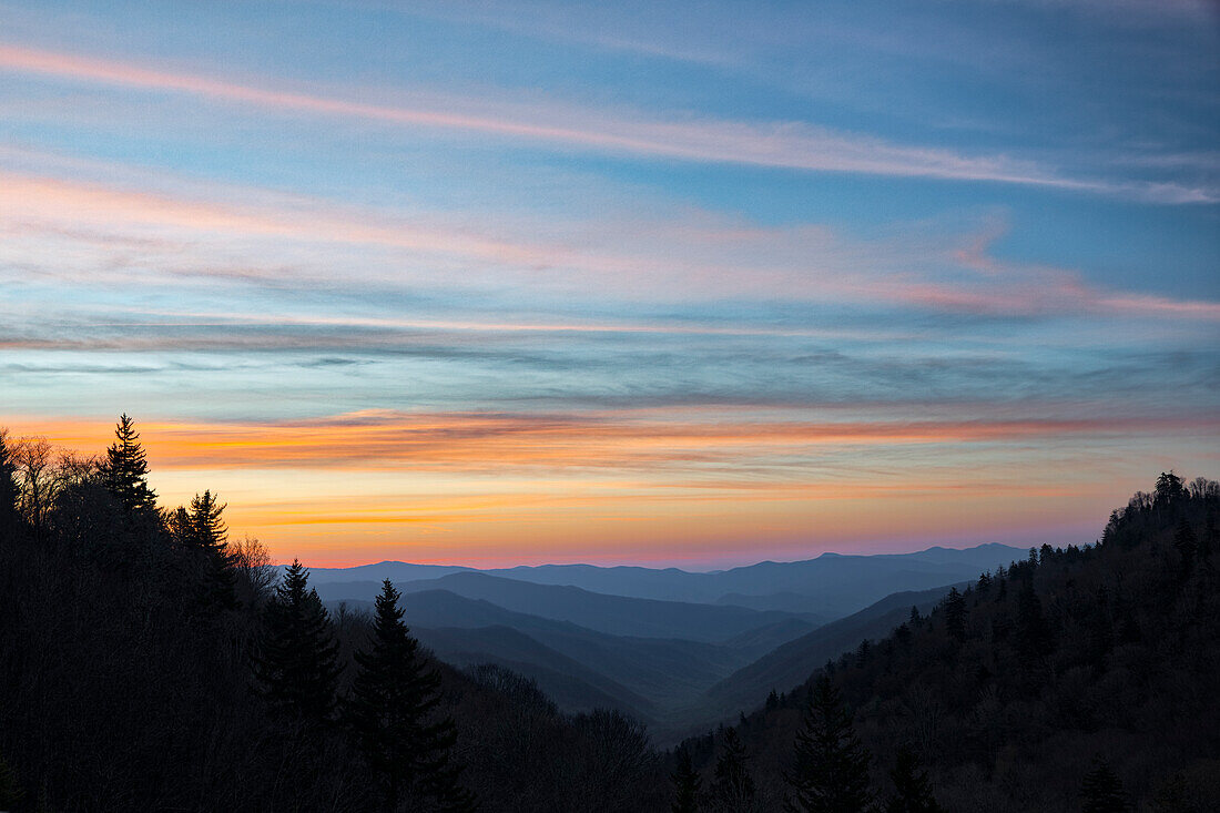 Sunrise, Oconaluftee River Valley, Great Smoky Mountains National Park, North Carolina