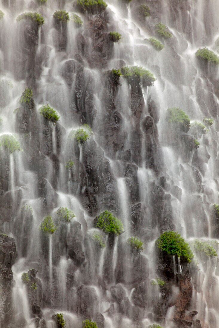 Waterfall close-up, Columbia River Gorge, Oregon