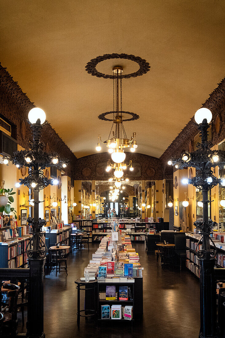 Art Nouveau bookshop CaffÃ¨ San Marco, Friuli-Venezia Giulia, Trieste, Italy, Europe