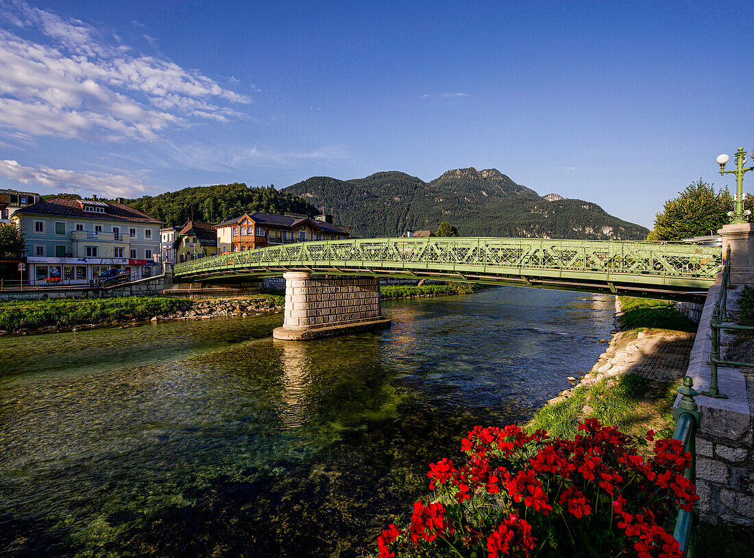 Historic bridge over the Traun, Bad Ischl, Upper Austria, Austria