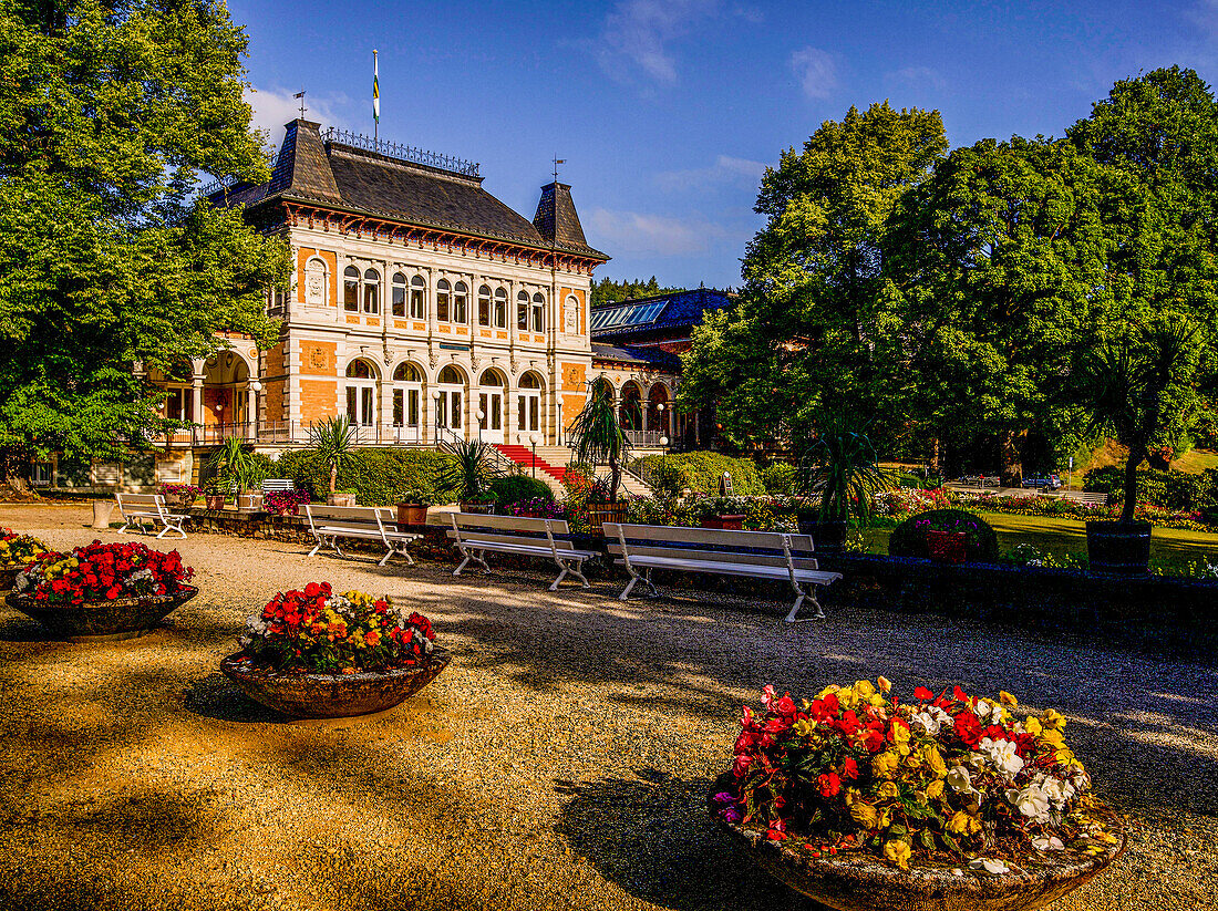 Königliches Kurhaus im Kurpark, Bad Elster, Vogtland, Sachsen, Deutschland