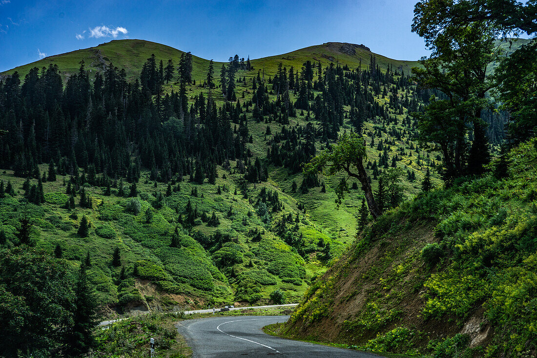 Mountain landscape in famous recreation zone of Guria region in western part of Georgia