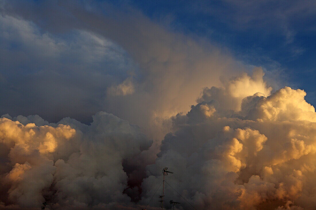 Cloudstorm and TV antennas, Lecce, Salento, Puglia, Italy
