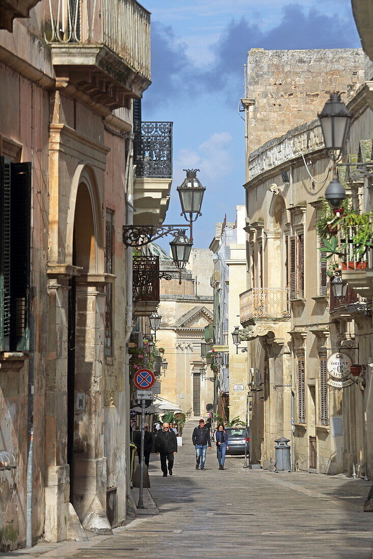 Via Giuseppe Palmieri, in the old town of Lecce, Salento, Puglia, Italy