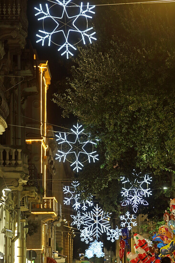 Christmas decorations in Piazza Sant'39; Oronzo, Lecce, Salento, Puglia, Italy
