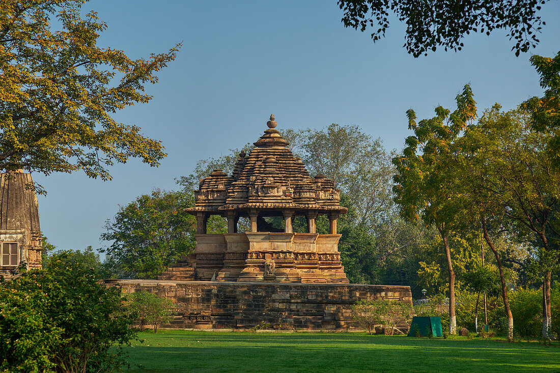 Tempel von Khajuraho, Khajuraho, Madhya Pradesh, Indien.