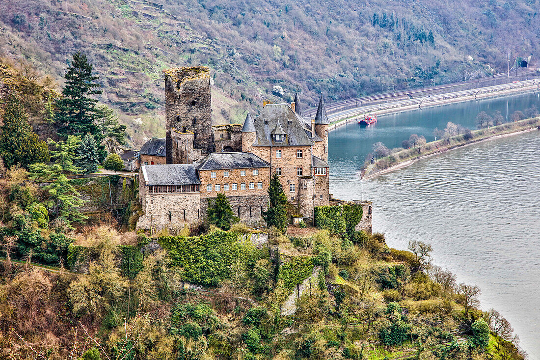 Germany, Rhineland-Palatinate, St. Goarshausen, Cat Castle