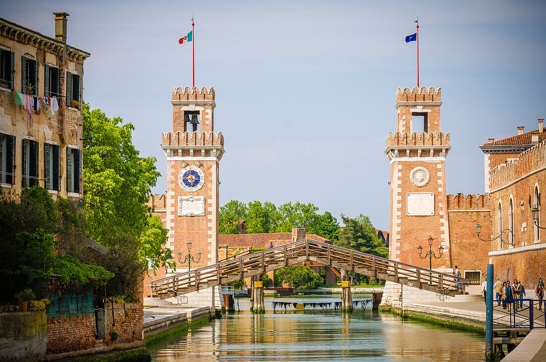 The entrance to the Arsenal, Venice, Veneto, Italy