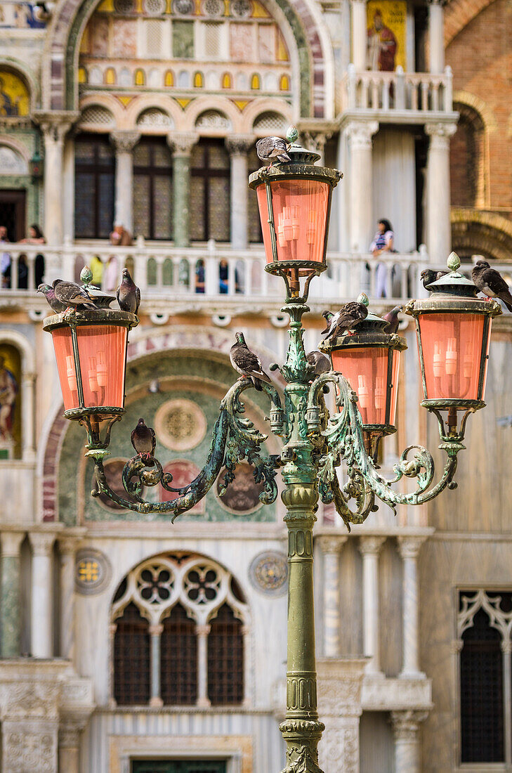 Street lamp at Basilica San Marco (Saint Mark's Cathedral), Venice, Veneto, Italy