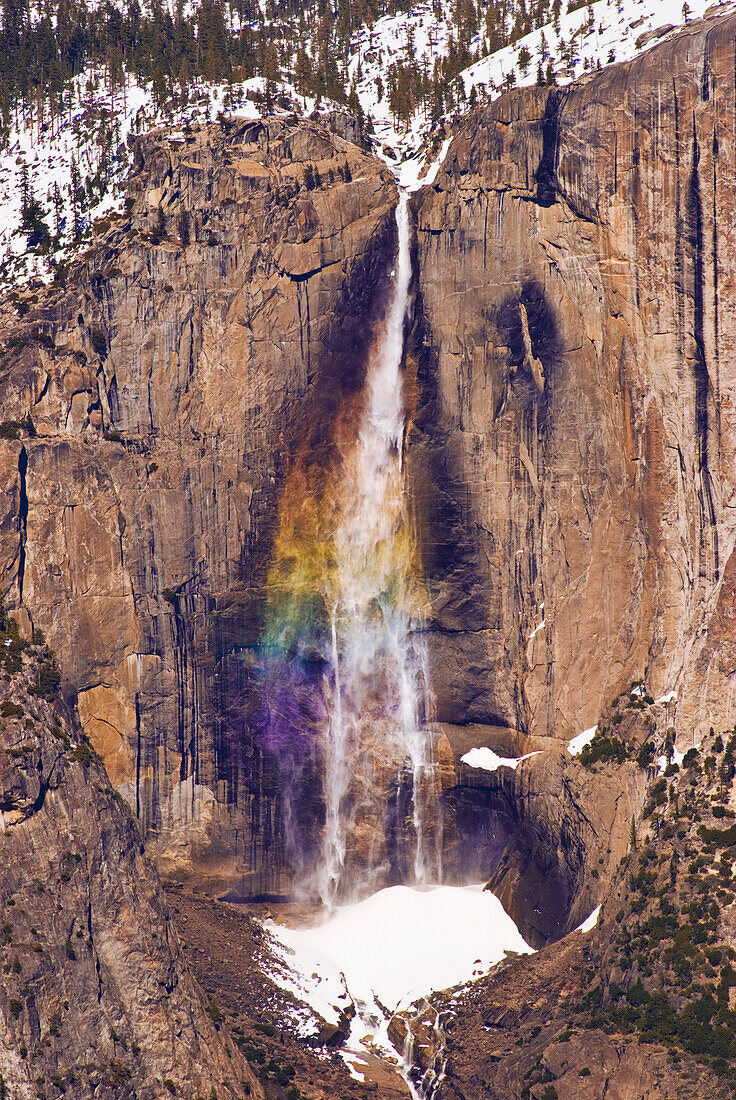 Yosemite Falls from Taft Point in winter, Yosemite National Park, California, USA