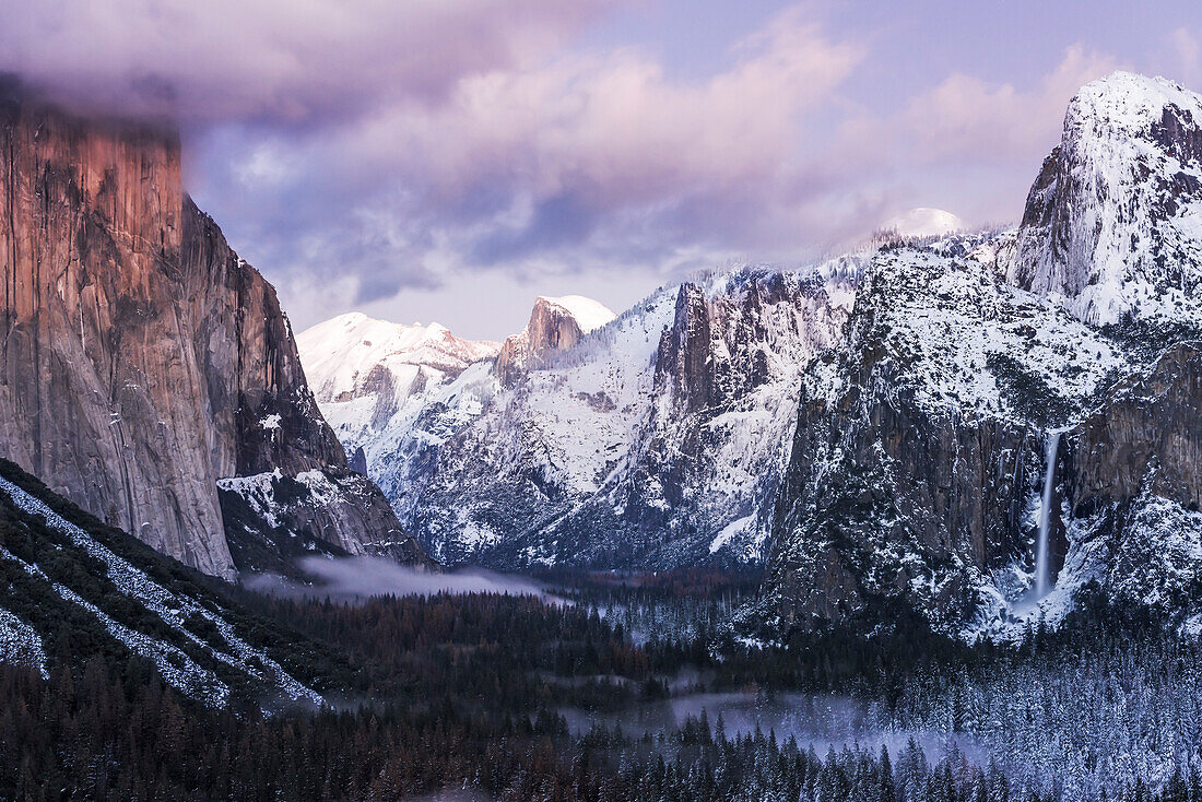 Clearing winter storm over Yosemite Valley, Yosemite National Park, California, USA.