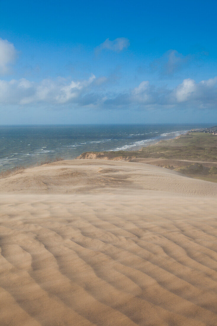 Denmark, Jutland, Lonstrup, Sandy beach slowly being eroded into the Skagerrak